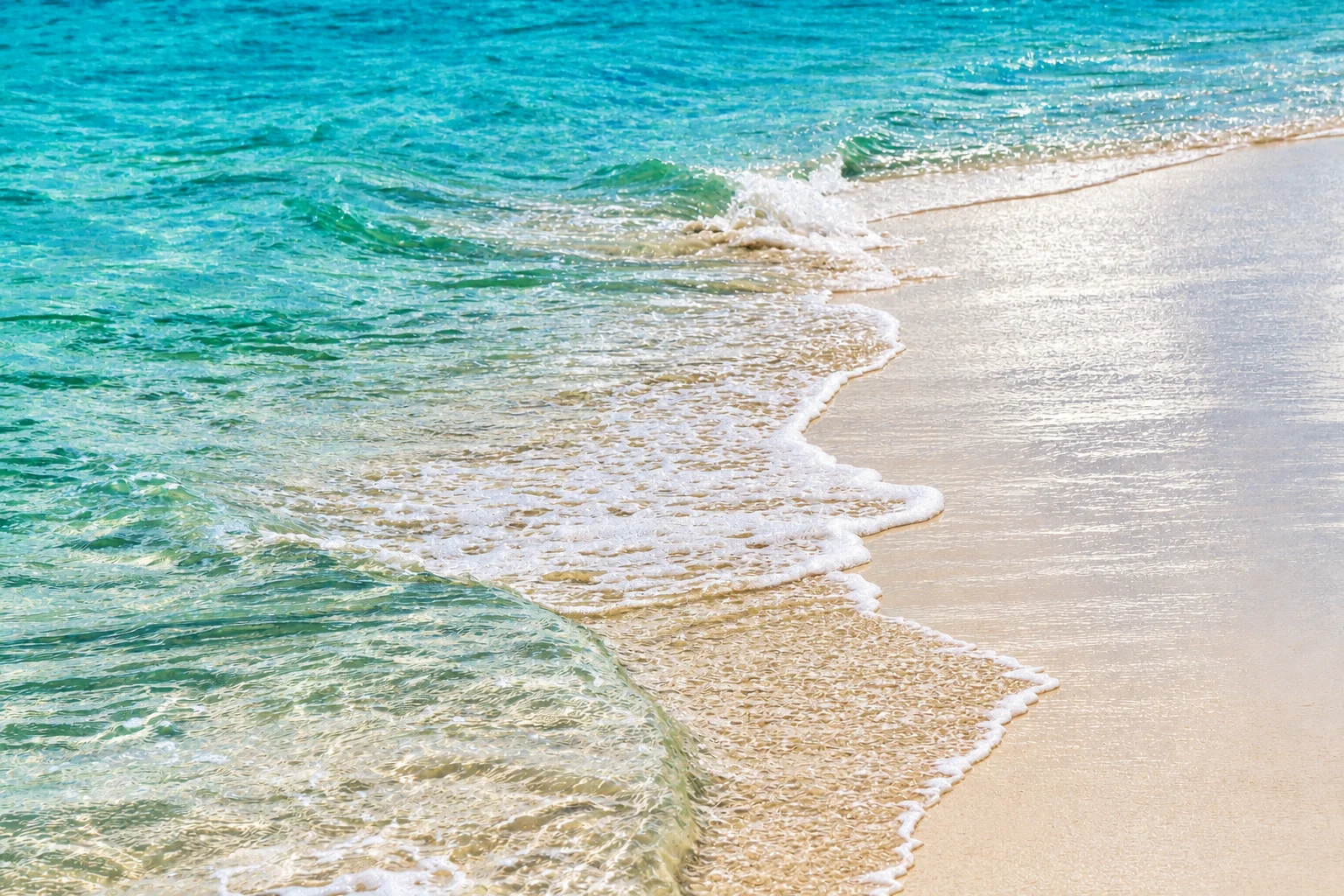Foam patterns along the shallow waterline — Cayo Levantado, AI-enhanced archival photograph